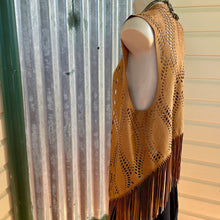 Load image into Gallery viewer, Boho Vest Faux Suede Fringe Laser Cut Unisex Waistcoat One Size - New - Phoenix Menswear