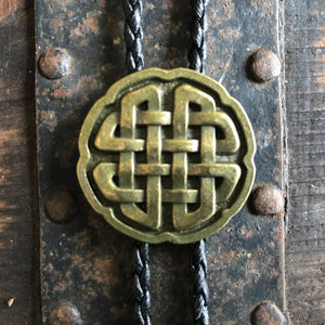 Bolo Tie - Antique Gold Celtic Design - Phoenix Menswear