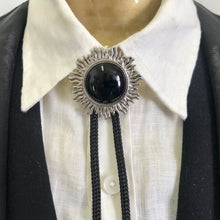 Load image into Gallery viewer, Bolo Tie - Black and Silver Sun Design - Phoenix Menswear