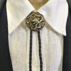 Bolo Tie - Gold Dragon Design - Phoenix Menswear