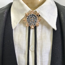 Load image into Gallery viewer, Bolo Tie - Silver and Gold Classic Round Design - Phoenix Menswear