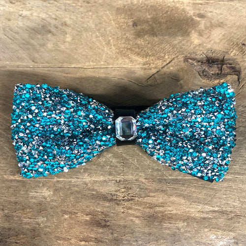 Bow Tie - Diamante Sparkle in Blue/Silver - Phoenix Menswear