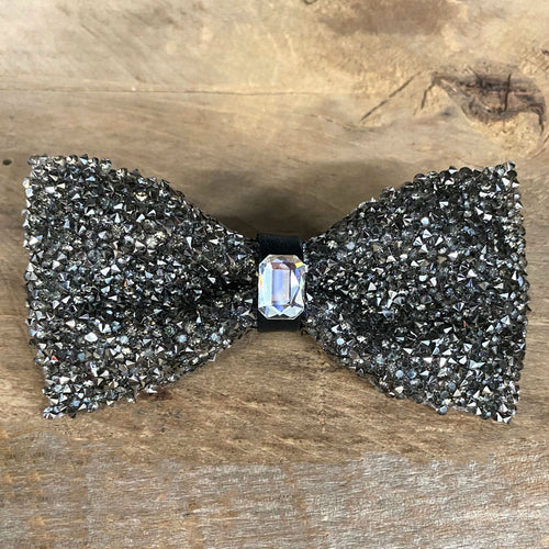 Bow Tie - Diamante Sparkle in Gunmetal Grey - Phoenix Menswear