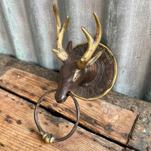 Load image into Gallery viewer, Brass Deer Head Hand Towel Holder Wall Mounted - Phoenix Menswear