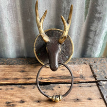 Load image into Gallery viewer, Brass Deer Head Hand Towel Holder Wall Mounted - Phoenix Menswear