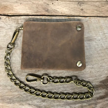 Load image into Gallery viewer, Brown Leather Wallet with Chain - Phoenix Menswear