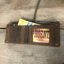 Load image into Gallery viewer, Brown Leather Wallet with Chain - Phoenix Menswear