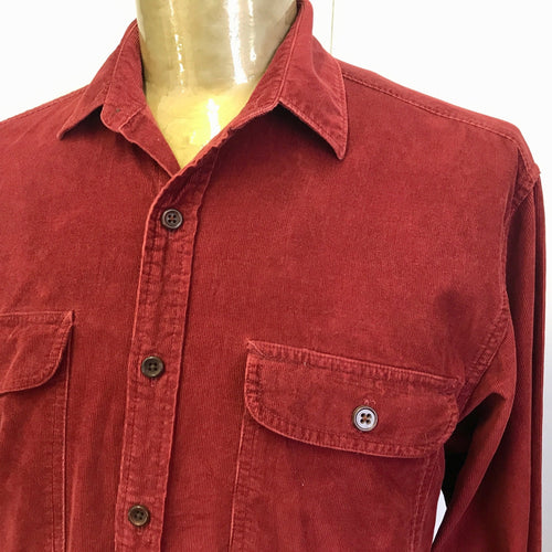 Burgundy Corduroy Preloved L/S Shirt Sz M - OOAK - Phoenix Menswear