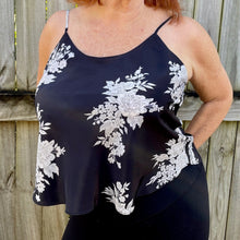 Load image into Gallery viewer, Calvin Klein Black White Floral Singlet Camisole Silk Straps Sz M - OOAK - Phoenix Menswear