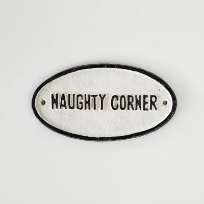 Cast Iron Sign 'Naughty Corner' - Phoenix Menswear