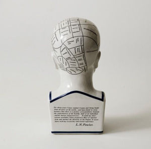 Ceramic Humorous Phrenology Head - Large - Phoenix Menswear