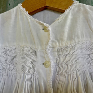 Christening Baptism Gown Handmade Vintage Smocked Cotton White Baby Girl Baby Boy - OOAK - Phoenix Menswear