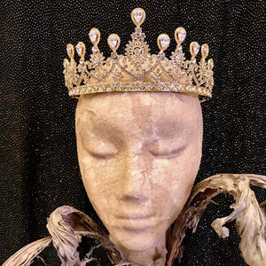 Classic Gold Diamante Tiara - Phoenix Menswear