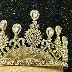 Classic Gold Diamante Tiara - Phoenix Menswear