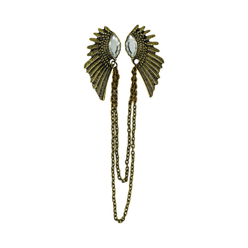 Collar Clips Wings Antique Brass - Steampunk - Phoenix Menswear