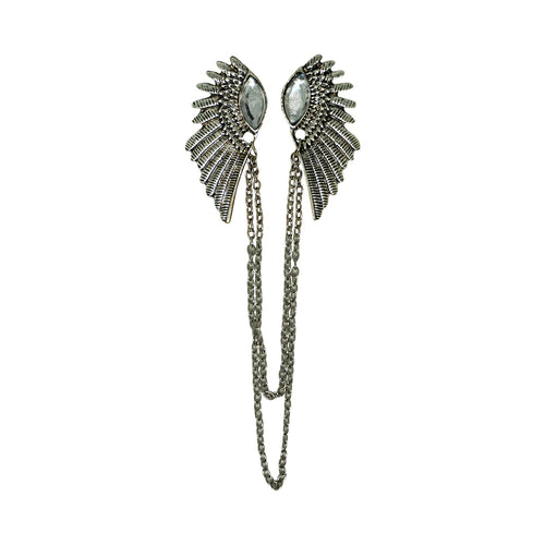 Collar Clips Wings Antique Silver - Steampunk - Phoenix Menswear