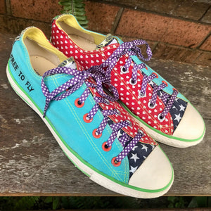 Converse All Stars Low Cut Sneakers 'Free to Fly' Multicoloured - Men's Sz 7 / Women's 9 - OOAK - Phoenix Menswear