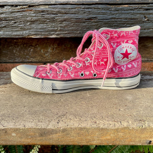 Converse High Top All Stars Pink White - Sz 7 - Women's Sz 9 - OOAK - Phoenix Menswear