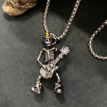 Load image into Gallery viewer, Cowboy Skeleton Musician Pendant on Chain - Phoenix Menswear