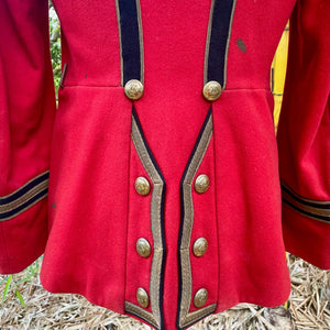 Edwardian Dress Uniform Tunic of a Colonel on Staff Red Gold Black Wool Blazer Sz XS - OOAK - Phoenix Menswear