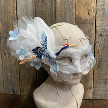 Load image into Gallery viewer, Embroidery and Lace Masquerade Mask with Crane - Phoenix Menswear