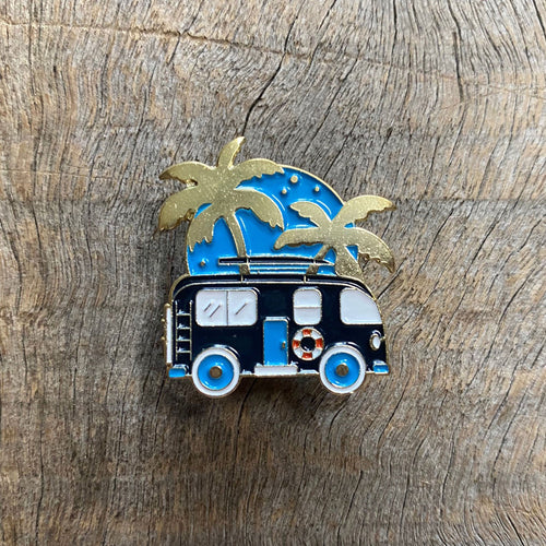 Enamel Pin - Camper Van in Blue - Phoenix Menswear