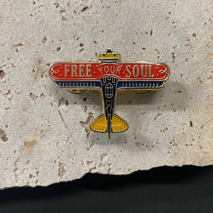 Enamel Pin - Free Your Soul Airplane - Phoenix Menswear