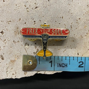 Enamel Pin - Free Your Soul Airplane - Phoenix Menswear