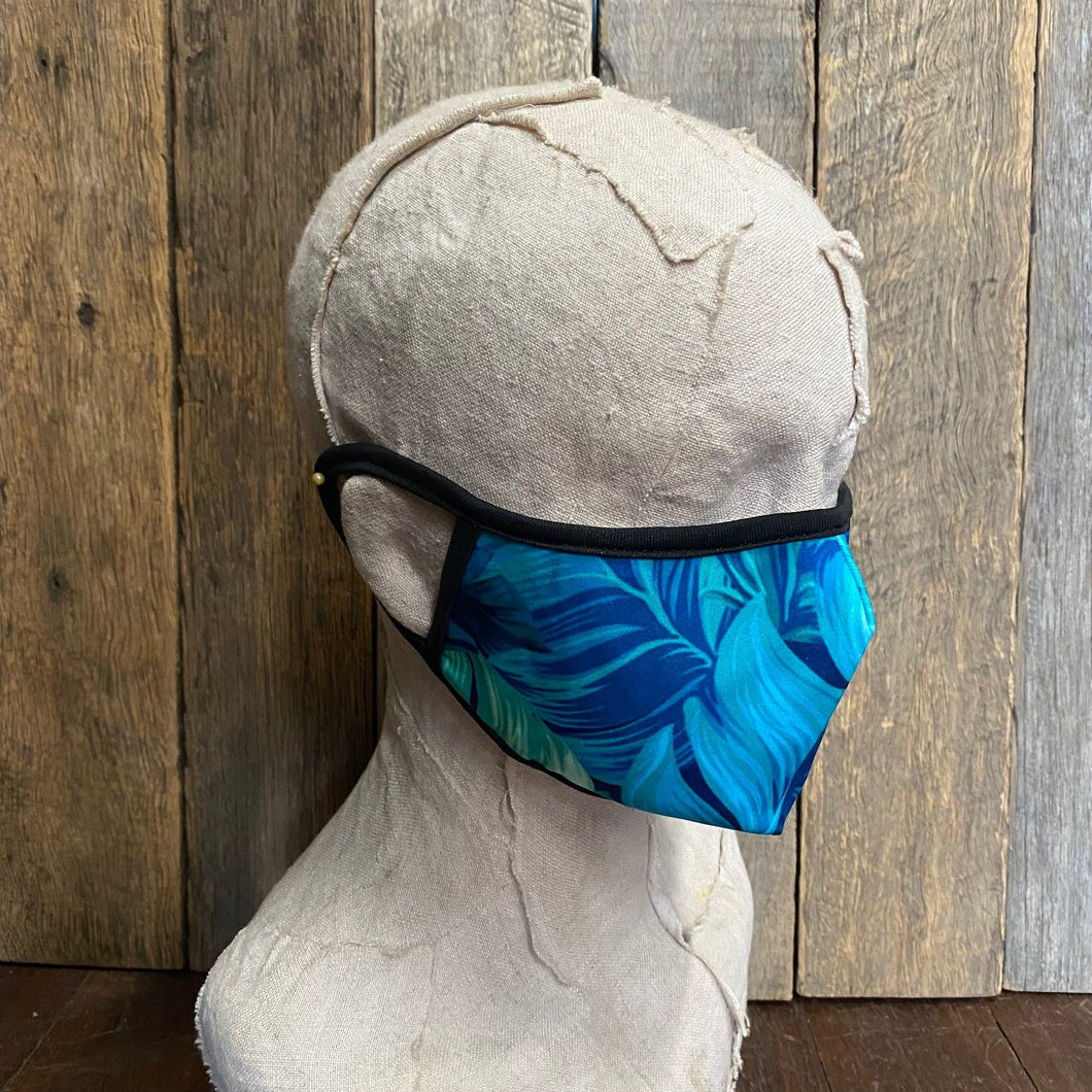 Face Mask with Blue Palm Print - 100% Proceeds to Charity - Phoenix Menswear