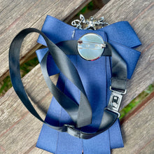 Load image into Gallery viewer, Fancy Neck Tie Navy Blue with Silver and Black Jewel - Phoenix Menswear