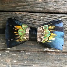 Load image into Gallery viewer, Feather Bow Tie Blue Peacock - Phoenix Menswear