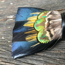 Load image into Gallery viewer, Feather Bow Tie Blue Peacock - Phoenix Menswear