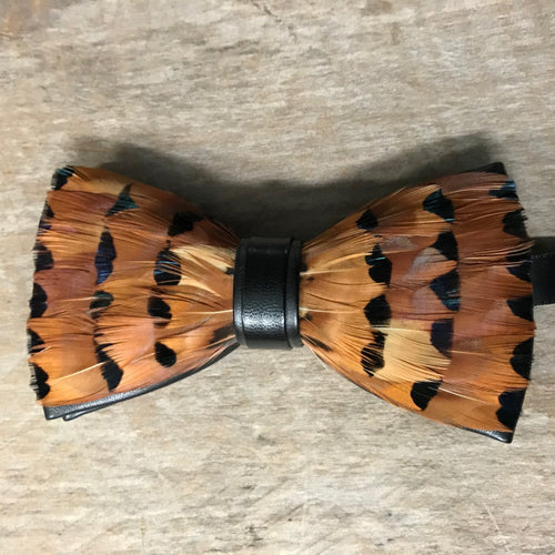 Feather Bow Tie Brown & Black - Phoenix Menswear