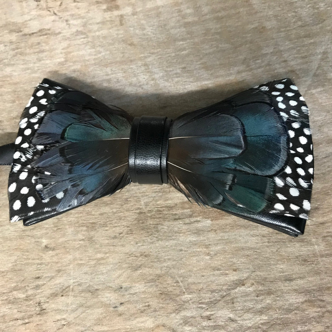 Feather Bow Tie Spotted - Phoenix Menswear