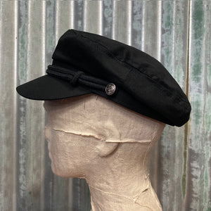Fisherman Cap in Black Cotton - Phoenix Menswear