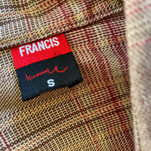 Francis by Kwamee Shirt Brown Red Check L/S Sz S - OOAK - Phoenix Menswear