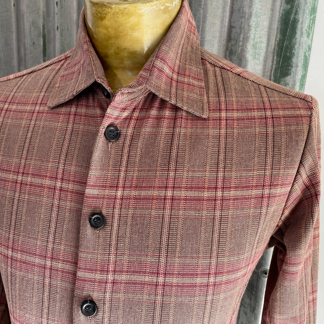 Francis by Kwamee Shirt Brown Red Check L/S Sz S - OOAK - Phoenix Menswear