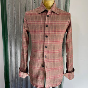 Francis by Kwamee Shirt Brown Red Check L/S Sz S - OOAK - Phoenix Menswear