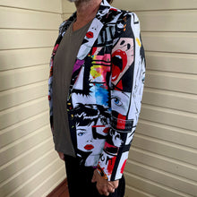 Load image into Gallery viewer, Fun 1980&#39;s Style Graphic Blazer Jacket White Black Red - New - Phoenix Menswear