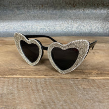 Load image into Gallery viewer, Glitter Heart Cat Eye Sunglasses - Silver - Phoenix Menswear