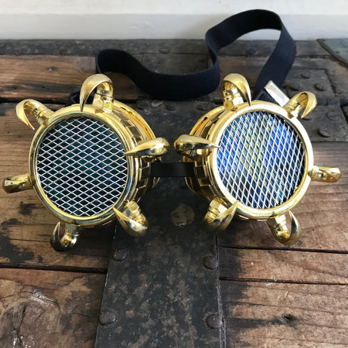 Gold Steampunk Goggles - Phoenix Menswear