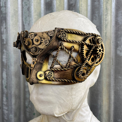 Gold Steampunk Mask - Phoenix Menswear