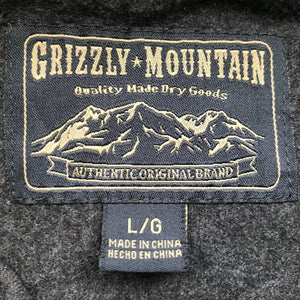 Grey Cotton Winter Grizzly Mountain Preloved L/S Shirt Sz L - OOAK - Phoenix Menswear