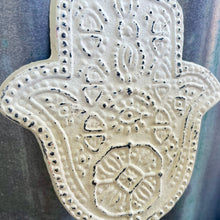 Load image into Gallery viewer, Hamsa Hand White Ornate Wall Hook - Cast Iron - Phoenix Menswear