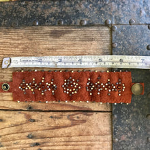 Load image into Gallery viewer, Handmade Beaded Suede Cuff Bracelet Rust Brown w/Gold Metal Beads - Boxed - OOAK - Phoenix Menswear