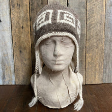 Load image into Gallery viewer, Handmade Beanie Brown and Cream Wool Unisex Preloved - OOAK - Phoenix Menswear