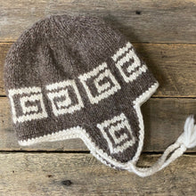 Load image into Gallery viewer, Handmade Beanie Brown and Cream Wool Unisex Preloved - OOAK - Phoenix Menswear