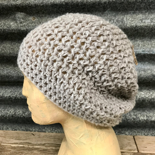 Handmade Beanie Hand Spun Grey Wool Unisex - OOAK - Phoenix Menswear