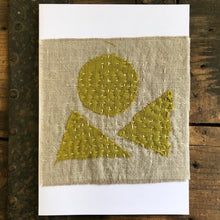 Load image into Gallery viewer, Handmade Embroidered Linen Sashiko Patch Greeting Card - OOAK - Phoenix Menswear