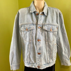 Handmade Immortal Kraft Patchwork Upcycled Vintage Denim Jacket Vintage Trim Sz L - OOAK - Phoenix Menswear